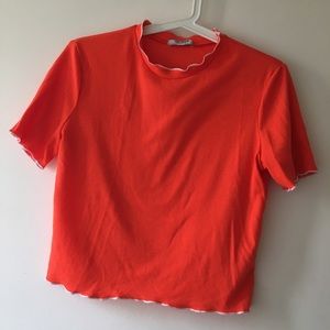 Zara lettuce edge top orange